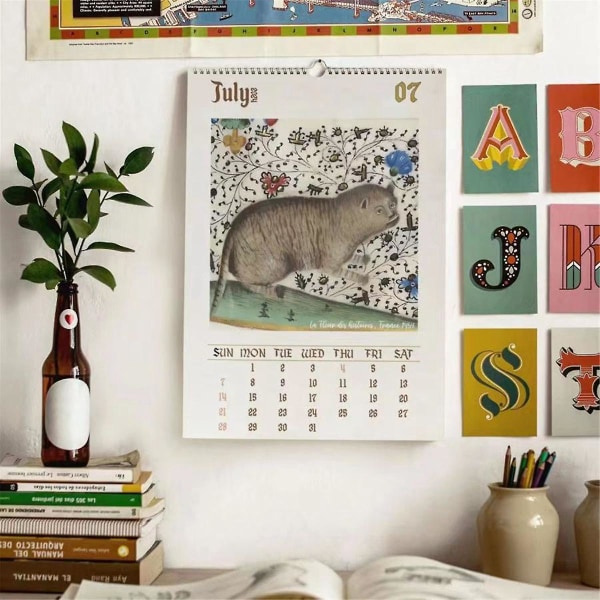 Weird Medieval Cats Calendar, Funny Weird Medieval Calendar 2024, Walk Weird Medieval Calendar