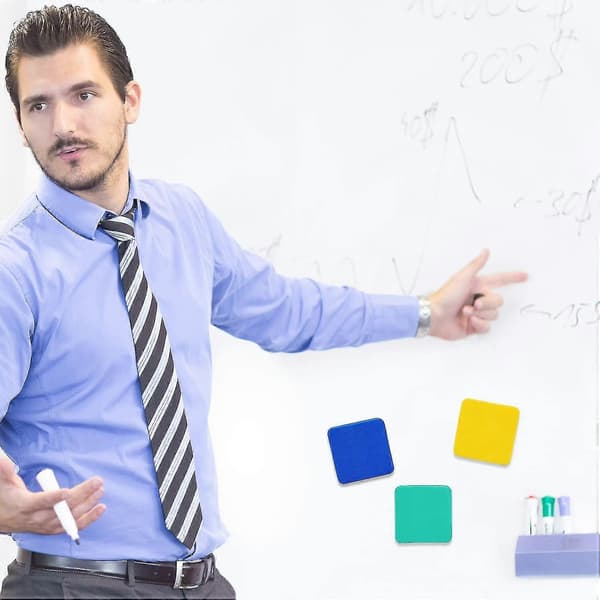 30 stk. Whiteboard Viskelæder Vaskbart og Genanvendeligt Magnetisk Whiteboard Viskelæder til Rengøring af Whiteboards (sammenfiltring)