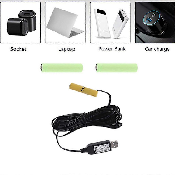 5V USB Strømadapter til 4.5V AAA Batterieliminator Kan Erstatte 3 LR03 Batterier