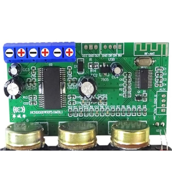 Bluetooth 5.0 forsterker Power Audio Board 30w Mono Stage Power Amplifier Board, U Disk Dekoder, Wit