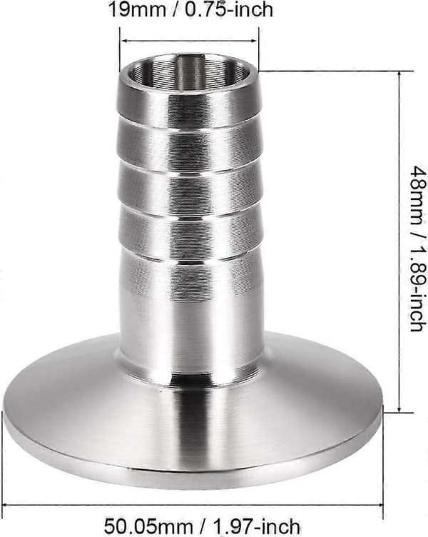 Klemkobling 1,988 tommer flens til 3/4 tommer slange med mothake slangeventil rørfittings