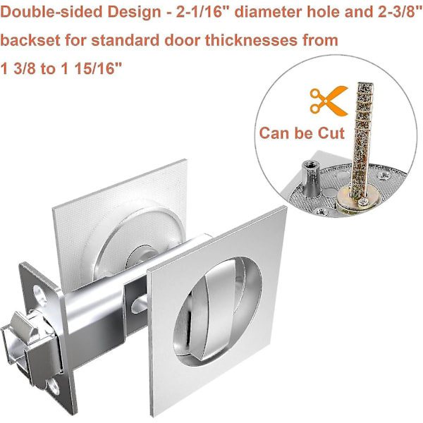 Skyvedørslås Lommedørslås Usynlig Forsenket Mortislås Tredørslås Sølv - Q36/yy