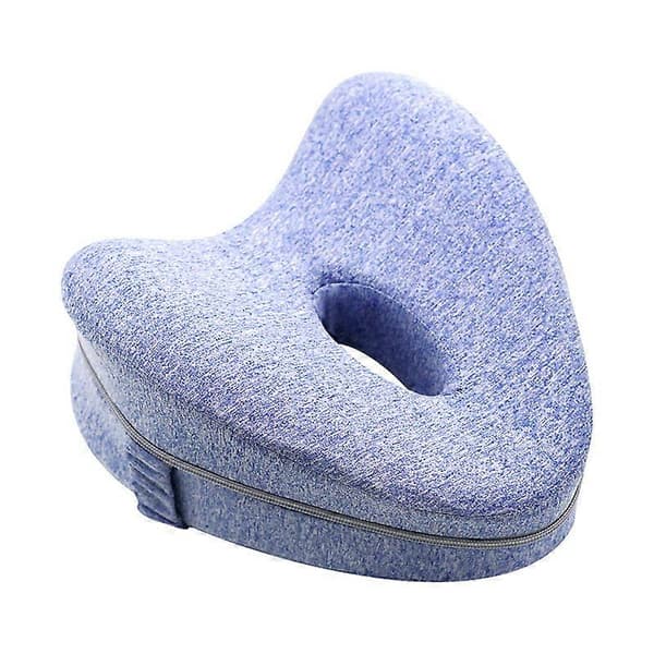 Comfort Benkudde. Knäkudde för Sömn. Ortopedisk Benkudde i Memory Foam (Blå)
