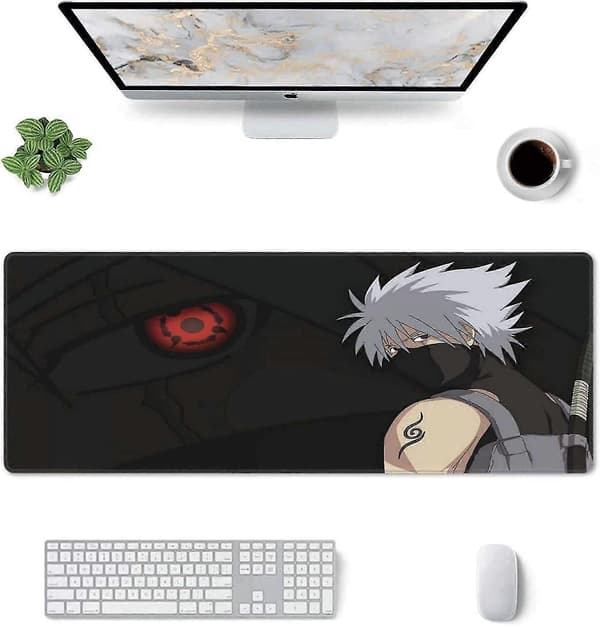 Utvidet Anime Gaming Musematte - Stor, Bred Anime Design Musematte, Sydde Kanter | 80cm x 30cm x 0,2cm Dimensjoner