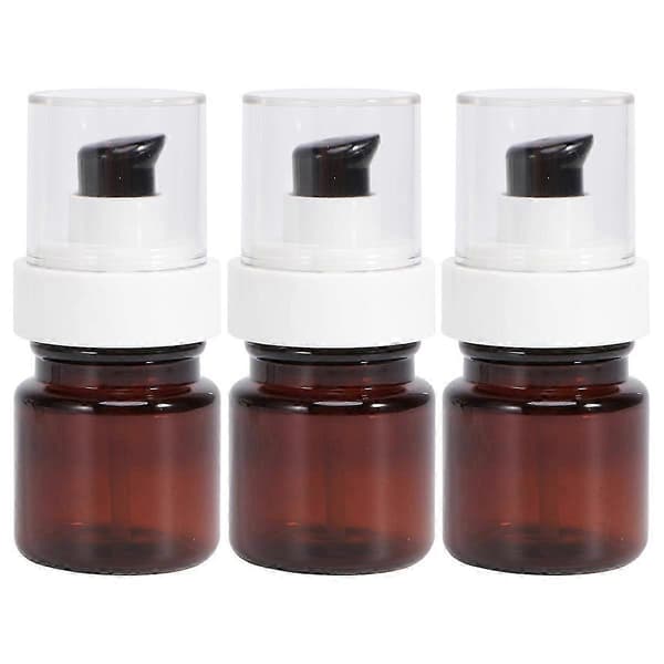 3 st 40 ml Tomma Pumpflaskor Eterisk Oljeflaska Tomma Flaskor Kosmetisk Flaska Bärbar Pumpflaska (Brun)