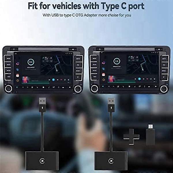 Langaton CarPlay langalliselle CarPlaylle, nopea ja helppo käyttö, sopii autoihin vuodesta 2015 ja IOS 10+ (musta)