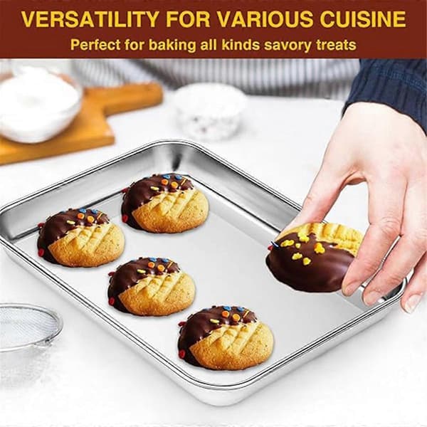 6 Bakebrett, Flat Bunnbrettsett, Grillbrett, Dyp Kokeplate, Egnet for Bre