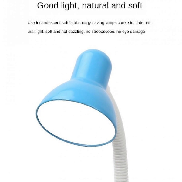 Söt nattlampa, små skrivbordslampor för hemmakontor, Glödlampa ingår ej, 360Flexibel svanhalslampa för ögonvård för barn med pennhållare, Kawaii De