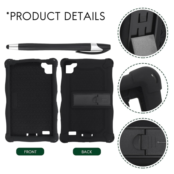 Silikondeksel for Galaxy Tab A7 Lite 2021 8,7 tommer T220 T225 Tabletdeksel med pennestativ for O