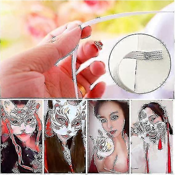 Valkoinen paperinaamio kissan kasvot - 10 kpl, selluloosa tyhjä käsinmaalattu naamio, henkilökohtainen suunnittelu, sopii Halloween-naamiaisasuihin cosplayhin -tt-AM