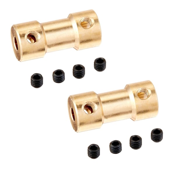 2x RC-flygplan 3mm till 5mm Mässing Motor Koppling Axel Koppling Connector