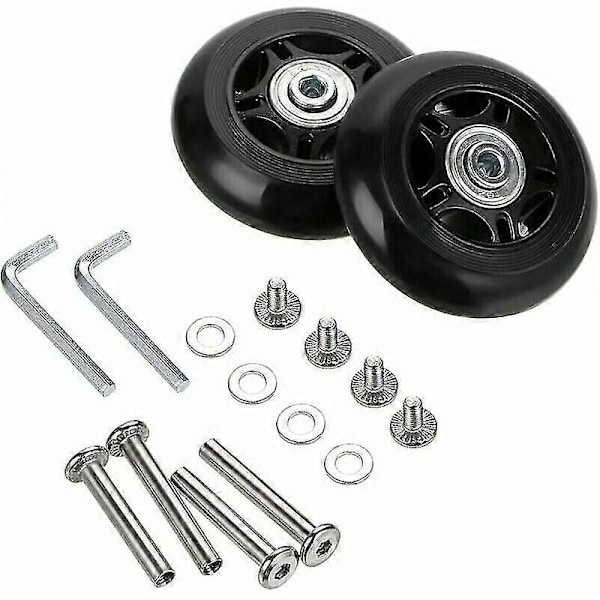 stk. kassehjul udskiftningshjul leje reparation til gaffelkasser 70 24 mm, sort-Yvan