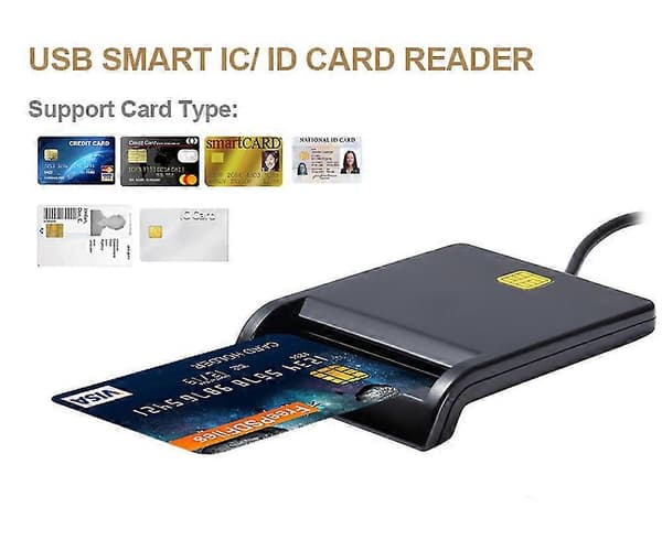 USB Smart Card Reader för Bankkort IC/ID EMV Kortläsare Hög Kvalitet för Windows 7 8 10 Linux Os USB-CCID ISO 7816
