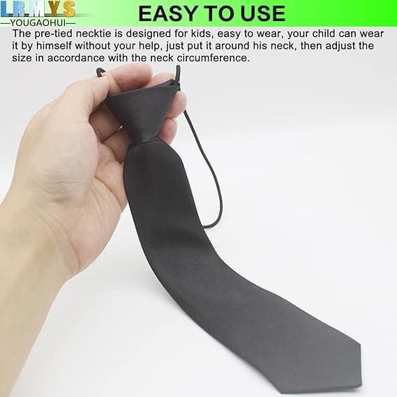 29CM Ferdigknyttede Barne slips, Én Størrelse, Elastisk Sateng Ensfarget Gutter Jenter Formelle Slips for Bryllup Konfirmasjon Skoleuniform