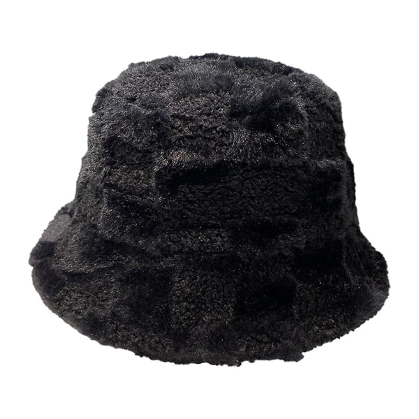 Ruudullinen Bucket Hat Pehmo Säädettävä Bucket Hat Lämmin kalastajan hattu miehille ja naisille talveksi & sp
