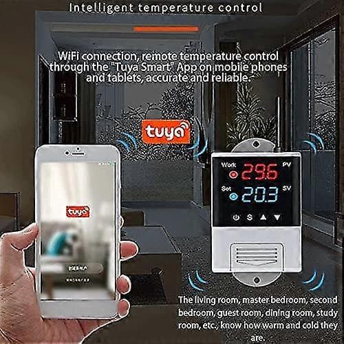 Wifi Temperaturkontroller Utan Termostat Ntc Sensor Digital Display App Kontroll För Smart Hem