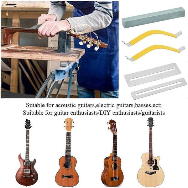 Gitarluthiersett Inkludert 9 Understrengradius Gitarstrengspredere Gripebrettbeskyttere Protec