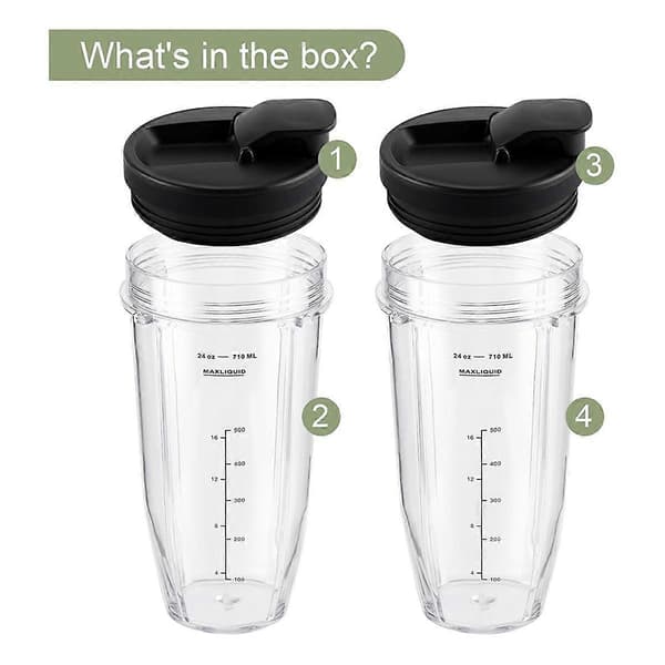 4 stk. Blenderkopper Reservedele 24oz med Låg Blenderkopper til BL480 BL640 CT680