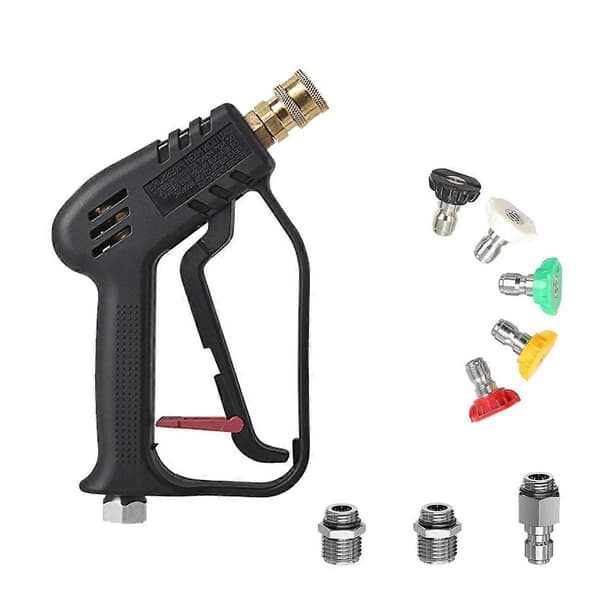 Korta tryckspolningssprutor med 3/8 tum svängbar ingång, M22-14mm & M22-15mm adapter, tryckspolningssprutor