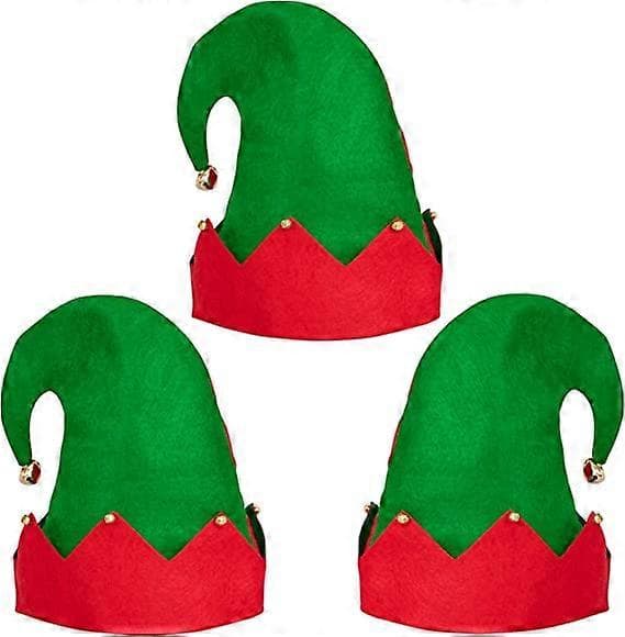 3-pack Jultomtefilt-hattar - Julkostymtillbehör för fest