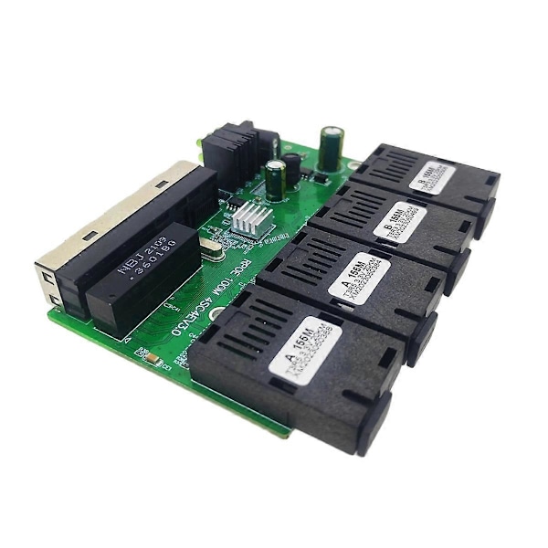 100M Reverse POE Fast Ethernet Fiber Switch 4F4E Output 12V Optisk Mediekonverter Ethernet SC PCB
