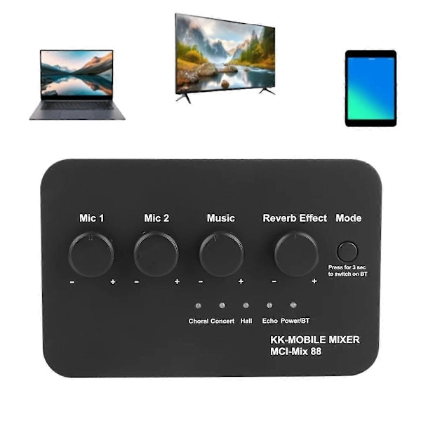 Digital Audio Sound Machine AUX IN/OUT BT-forbindelse Dobbelte mikrofonindgange