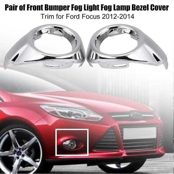 Par Frontstötfångardimlampa Dimljus Båge Skydd Trim för Ford Focus 2012-2014