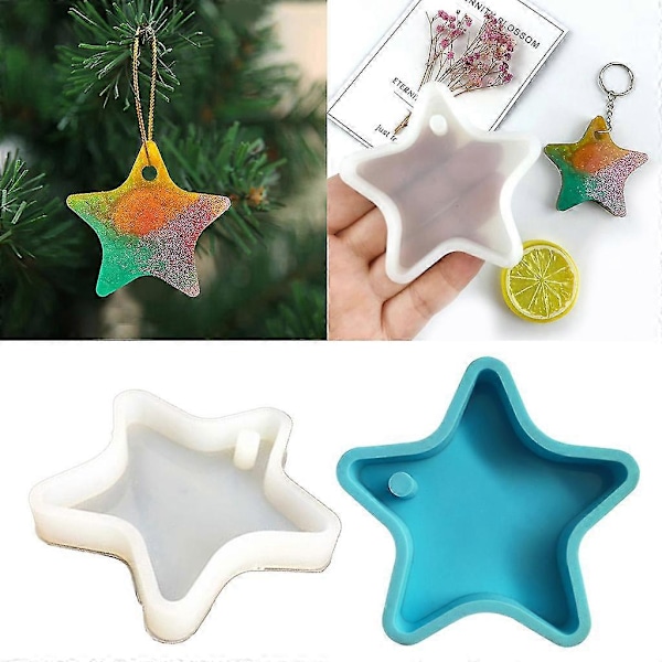 DIY Håndværk Vedhæng Silikoneform Håndlavet Skinnende Stjerneform Nøglering Resin Form