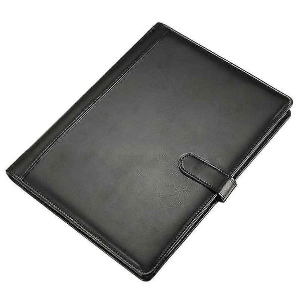 Svart A4 Executive Konferansemappe Portfolio PU Lær Dokumentorganisator