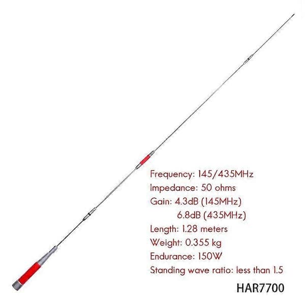Walkie Talkie Antenne Har-7700 145/435Mhz UV Dobbelt-Segment Højfrekvens Intercom til Off-Road Køretøjer