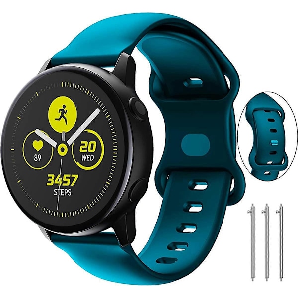 Armband Kompatibla med Samsung Galaxy Watch 4 armband 40mm/44mm och Samsung Active 2 Armband 40mm/44mm, 20mm Silikonarmband för Galaxy Watch 3 41mm/Gala