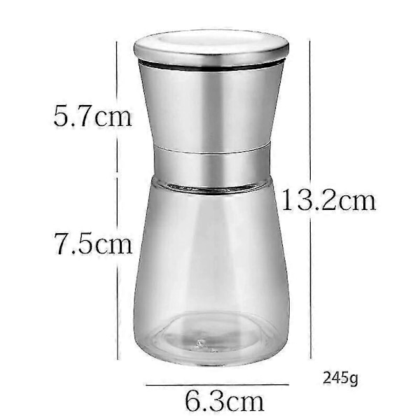 Pepparkvarn 304 Rostfritt Stål Pepparkvarn Kryddflaska Set 2st