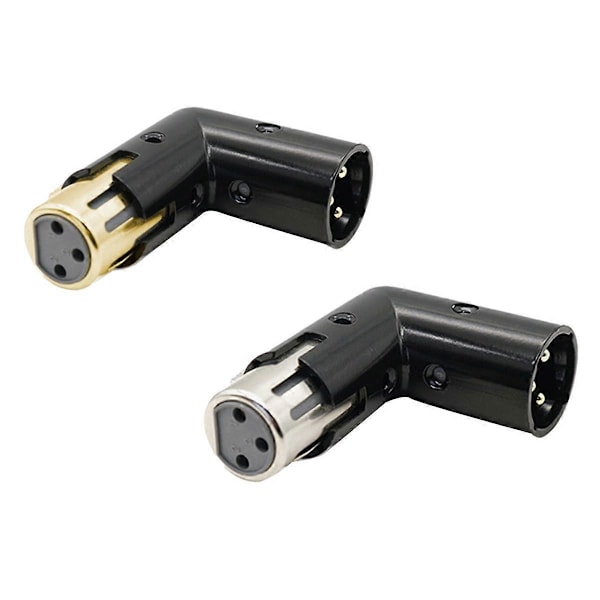 2 kpl Ääniadapteripiuha 3-napainen XLR-kulma-adapteri Säädettävä uros-naaraskulma-XLR-adapteri (X