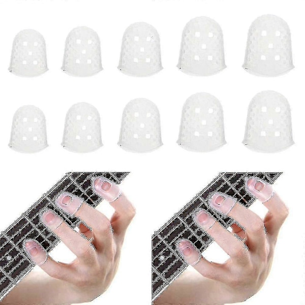 5 st Silikon Fingerspets Skydd Tumskydd Nål Gitarr Ukulele S