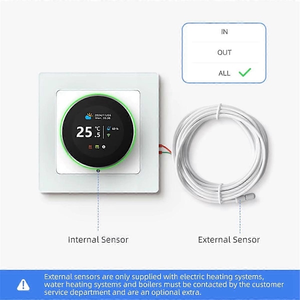 Tuya WiFi Smart Drejeknaps Termostat til Vandvarme 3A