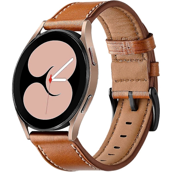 20mm Lærreim Kompatibel med Samsung Galaxy Watch 4 Reim 40mm 44mm 2021 Galaxy Watch 4 Classic 42mm 46mm Reim Lærstropp