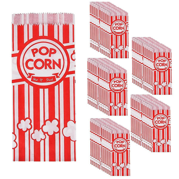 Papir popcorn poser Lekkasjesikre fettbestandige popcorn poser engangs papir popcorn beholder for