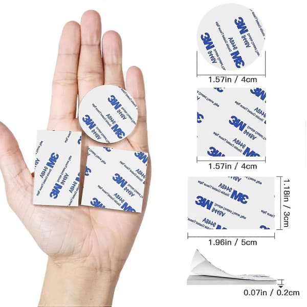 Dobbeltsidige selvklebende puter - 60 stk. 3M skumtape selvklebende monteringstape i