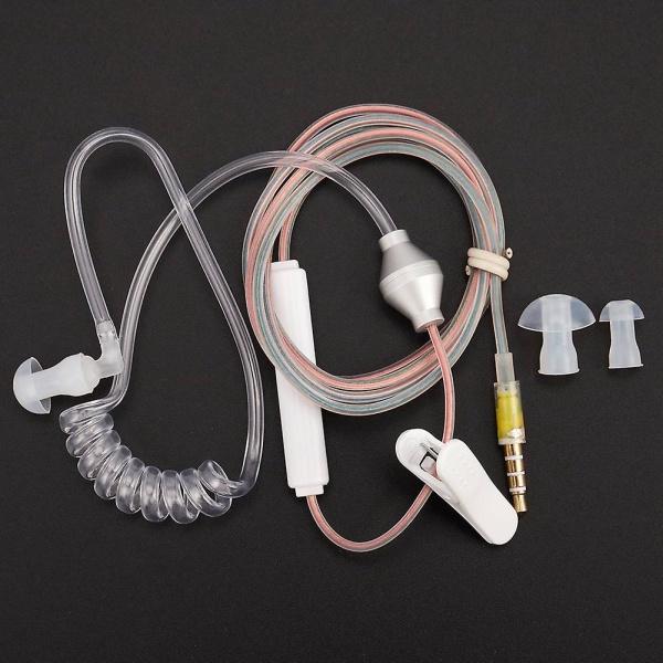 2x Antistrålningssäker dold akustisk rörhörlur 3,5 mm Air Tube hörlurar Headset för mobil telefon