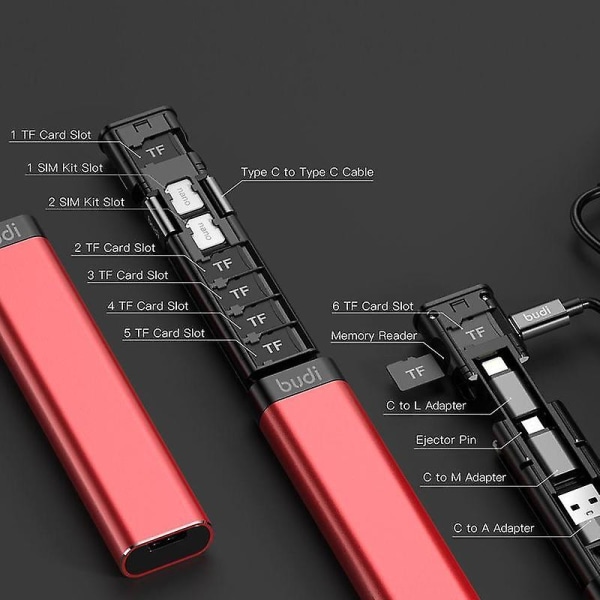 Multifunktionell Smart Adapterkort Lagringsdatabox Multifunktionell Kabelpinne För Läsare Tf Usb