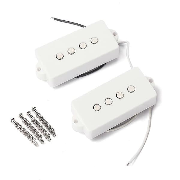 1 par 4-strängs ljudlösa pickup vita för Precision P-Bass gitarr ersättningsdelar