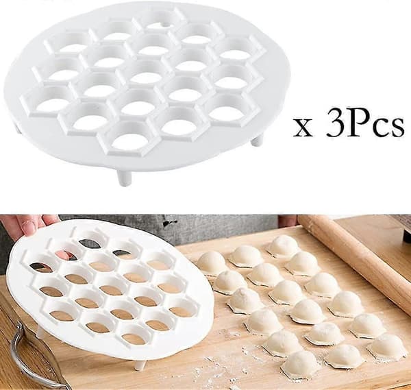 Förpackning Dumplingformar, ravioli Dumpling Maker, plast Kök Gör-det-själv Verktyg 19 Hål, hållbara och lätta att rengöra