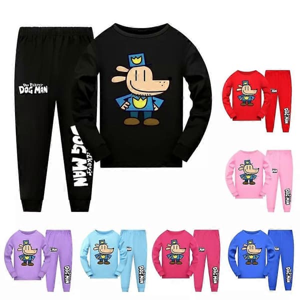 Barn Hundmannen Världsbokdagen Långärmad Tröja+Byxor Sovkläder Nattkläder Pyjamas Set