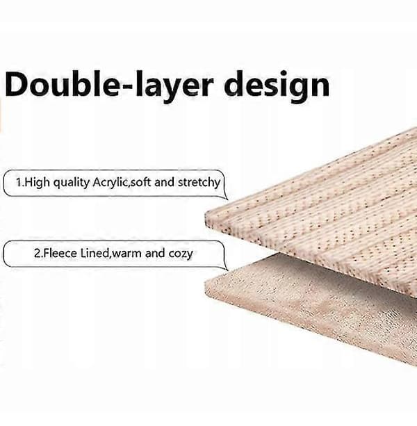 Dame Vinter Ski Og Ridning Varme Strikkede Vindtætte Ørehætter (beige)