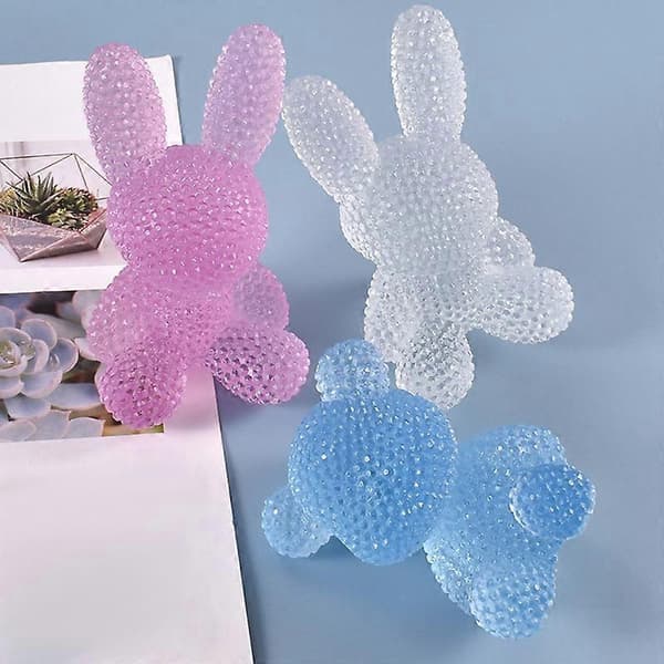 2 stk Søde og Søde Tredimensionelle Diamantbjørn DIY Krystal Epoxy Form Silikonform