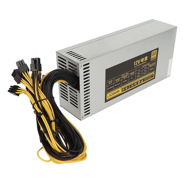 2000W Mining Strömförsörjning Stöd 8 GPU-kort Enkelkanal 2U PSU PC Mining Strömförsörjning 180?264V