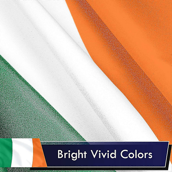 Irland Flag - 3x5 Fod - Livlige Farver - Messingøjer - Kvalitets Polyester