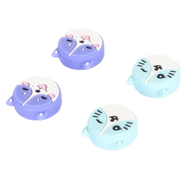 Joystickskydd Förhindra Halk Söta Katt Hund Form Silikon Tumgreppskydd för Switch för Switch Lite 4st
