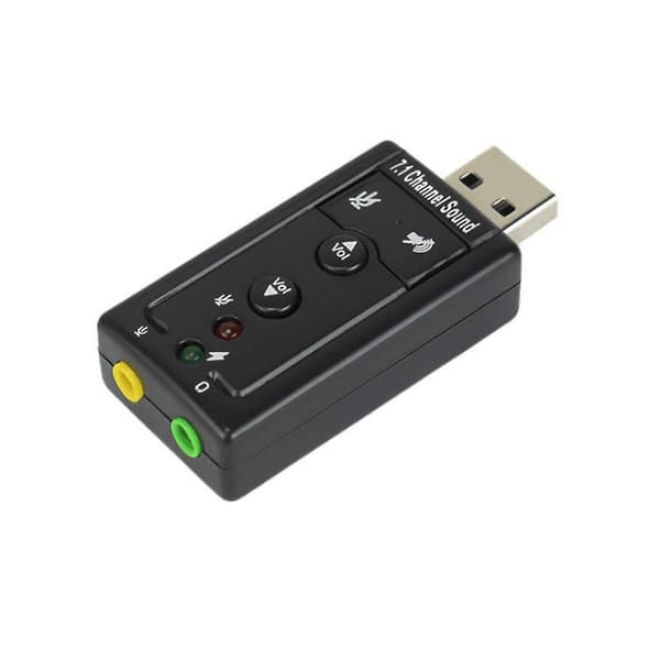 7.1 Lydkort 3D Stereo USB Lydadapter til Jack 3.5mm Eksternt Lydkort til Windows Xp/2000/vista/7 Laptop PC