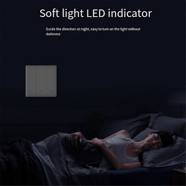 Tuya Smart Switch Wifi og Rf Radiofrekvens Smart Switch Nul-Brandledning 2-Kontakt Grå